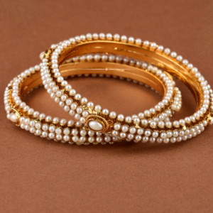brado jewellery Brass Diamond Gold-plated Bangle (Pack of 3)